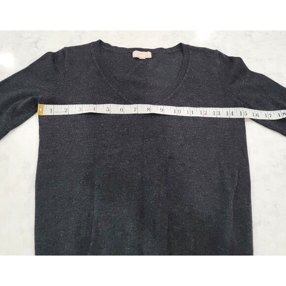 Womens Ambiance Charcoal Gray V-Neck Sweater with Button Accent Cuffs Size S - Picture 8 of 9